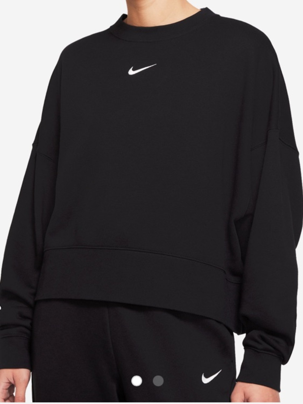 New! Nike Essential Oversized Crewneck Sweatshirt in Black